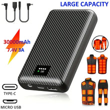 Powerbank 30000mAh Portable Heating Mobile Power Supply for Heating Vest Jacket Gloves Electric Heating Equipment DC Power Bank